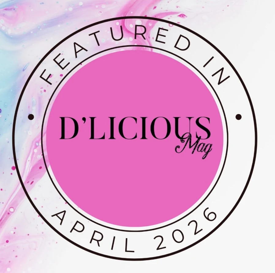 D'Licious Magazine featured in April 2026 badge