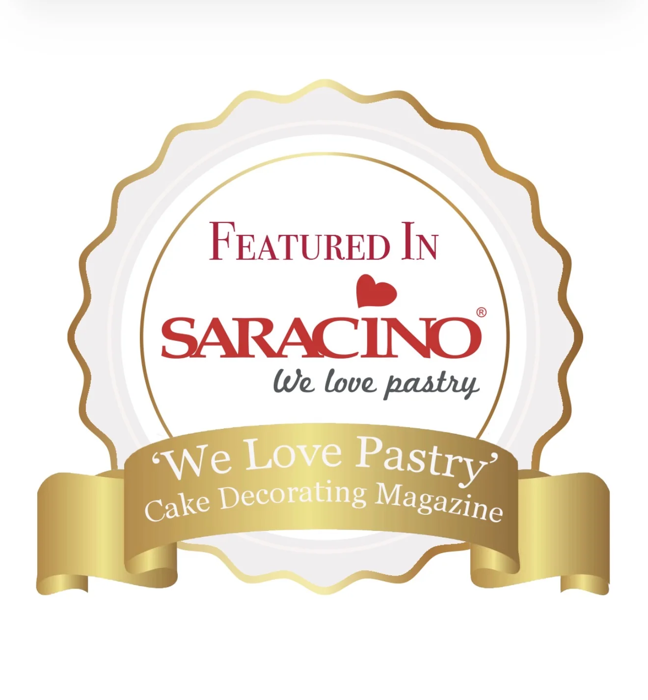 Saracino We Love Pastry cake decorating magazine featured badge